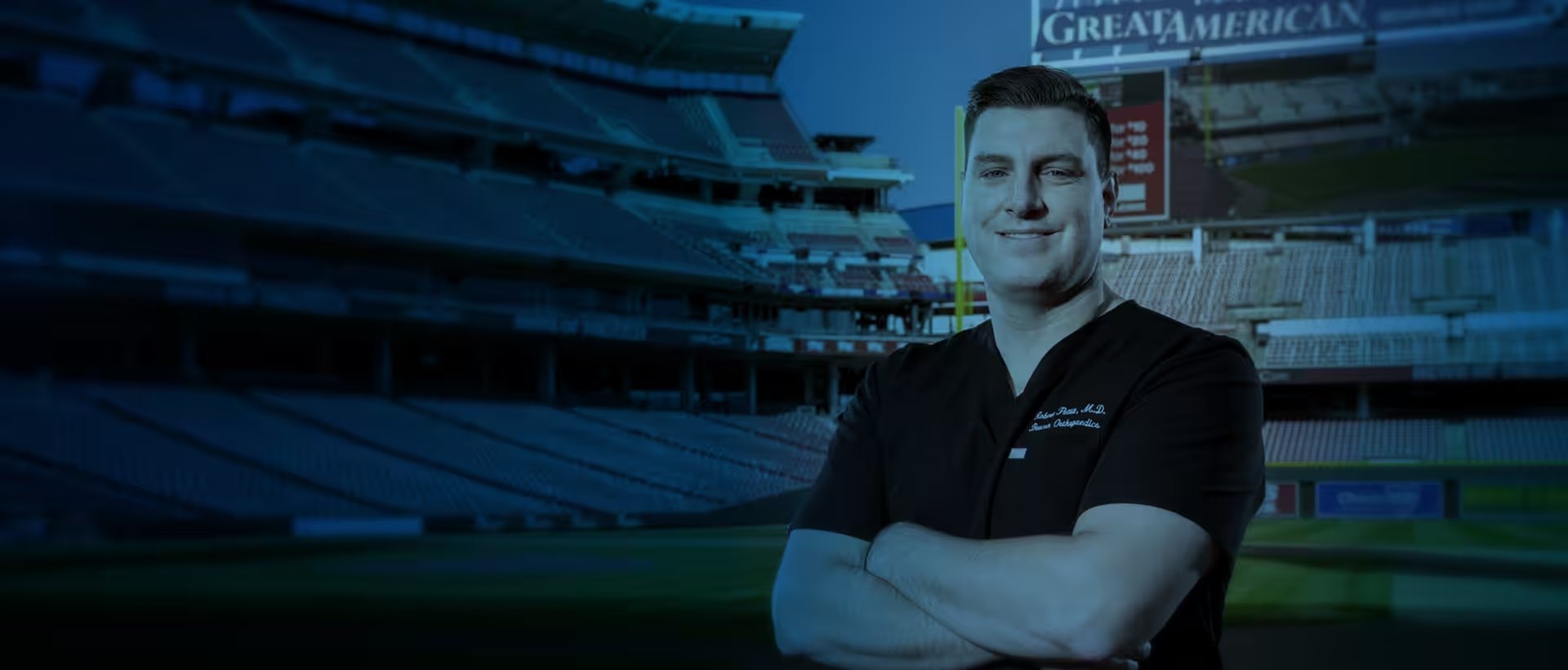Dr. Robert Pettit, MD — orthopaedic surgeon and Cincinnati Reds team physician — at Great American Ball Park
