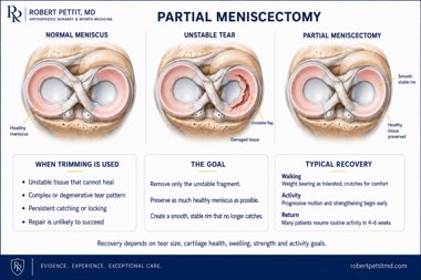 Partial Meniscectomy infographic — Robert Pettit, MD