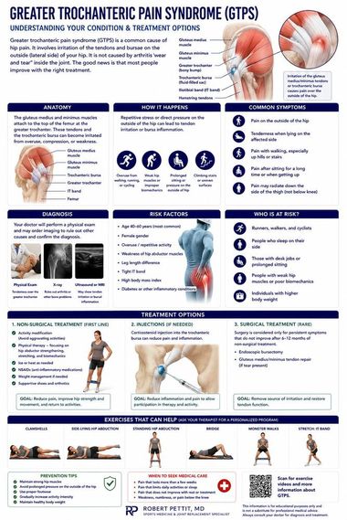Hip Bursitis infographic — Robert Pettit, MD